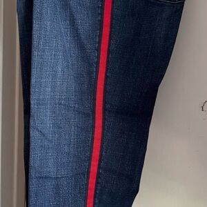 Talbots Women's Blue Jeans with Red Stripe